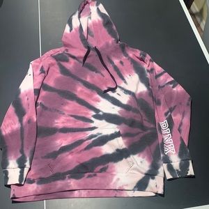 PINK tie-dye hoodie sweatshirt